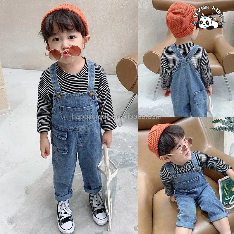 LEZONKIDS - Custom Kids Baby Girls Summer Denim Strap Embroidery  Dress Jumpsuit Short Skirt Clothes